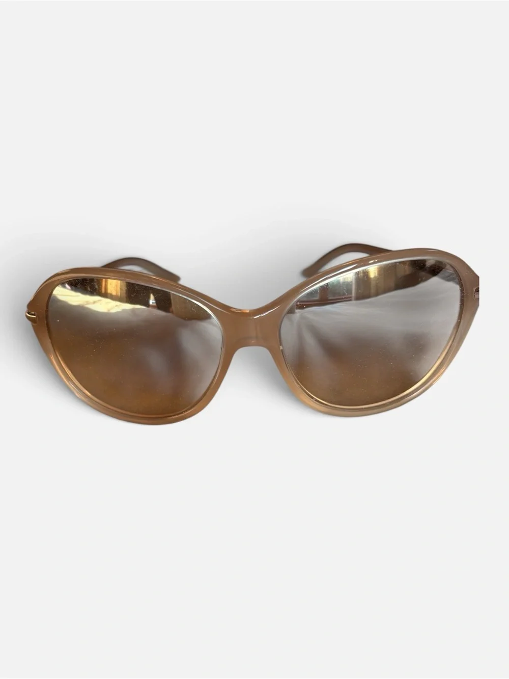 Burberry Women’s Oversized Sunglasses Nude Beige Brown Gradient Lenses + Case